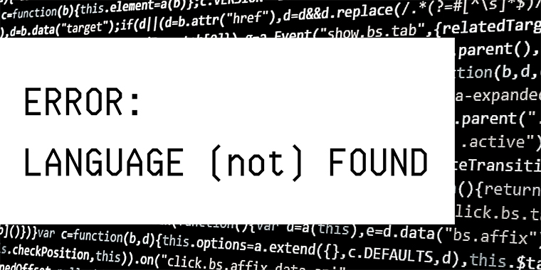 Grafik: Logo der Veranstaltung "Error: Language (not) found"